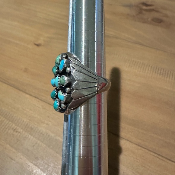 Vintage sterling silver turquoise stones ring - Picture 8 of 10